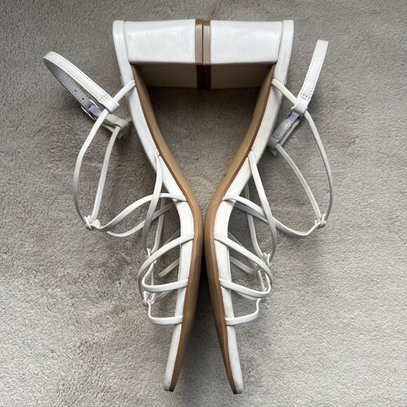 Jeffrey Campbell White Patent Leather Strappy Heeled Sandals Women US 9 Casual - Picture 5 of 14